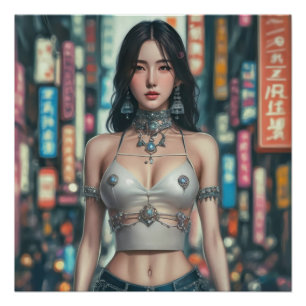 wunderschönes chinesisches Mädchen Poster