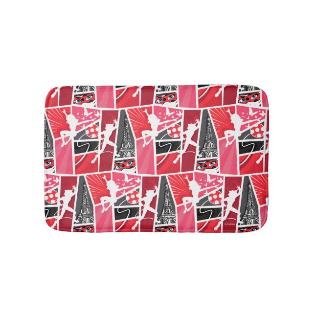 Wunderschönes Comic Ladybug Paris Pattern Badematte (Vorderseite)