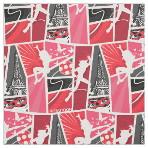 Wunderschönes Comic Ladybug Paris Pattern Stoff