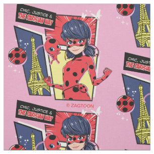 Wunderschönes Comic Ladybug Pariser Weg Stoff