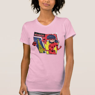 Wunderschönes Comic Ladybug Pariser Weg T-Shirt