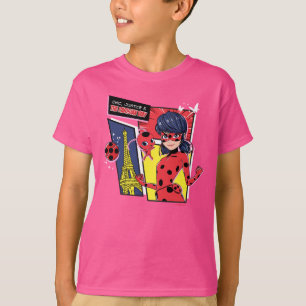 Wunderschönes Comic Ladybug Pariser Weg T-Shirt