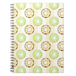 Wunderschönes Donuts Yellow Stripes-Muster-Noteboo Notizblock