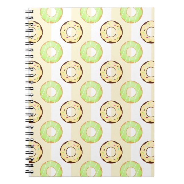 Wunderschönes Donuts Yellow Stripes-Muster-Noteboo Notizblock (Vorderseite)
