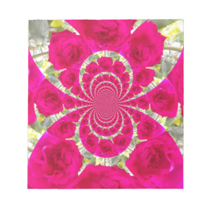 Wunderschönes Erstaunliches Rot Rosen Kaleidoskop- Notizblock