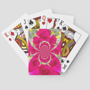 Wunderschönes Erstaunliches Rot-Rosen-Kaleidoskop- Spielkarten