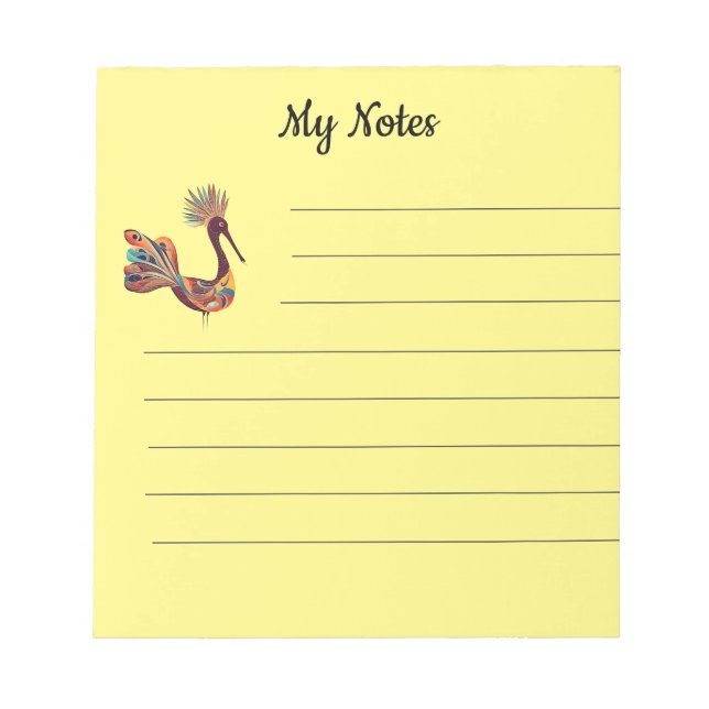 Wunderschönes Fantasy Vogel Notizblock (Vorderseite)