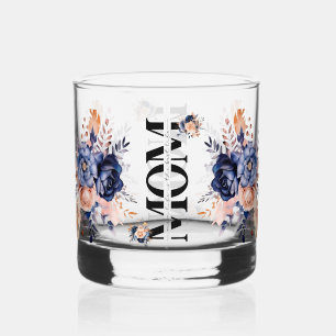 Wunderschönes Geschenk für Mama Wasserfarbe Blau R Whiskyglas