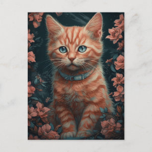 Wunderschönes Ginger Kätzchen Postkarte