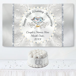 Wunderschönes glückliches 60. Hochzeitstag-Banner Banner