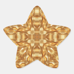Wunderschönes goldenes abstraktes Muster Stern-Aufkleber