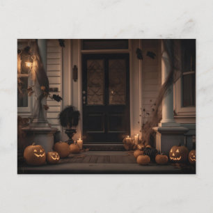 Wunderschönes Halloween-Dekor mit Jack-o'-Laternen Feiertagspostkarte