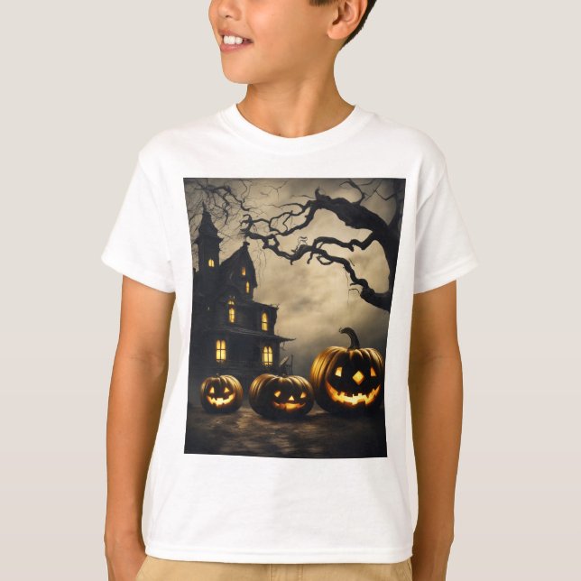 Wunderschönes Halloween-🦹 mit Jack-o'-Lanterns T-Shirt (Vorderseite)