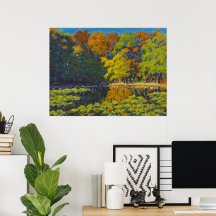 Wunderschönes Herbstfarbenreflektionen Poster