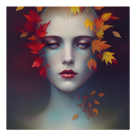 Wunderschönes Herbstgoddess Glossy Poster
