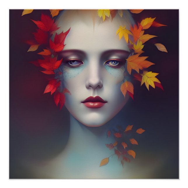 Wunderschönes Herbstgoddess Glossy Poster (Vorderseite)