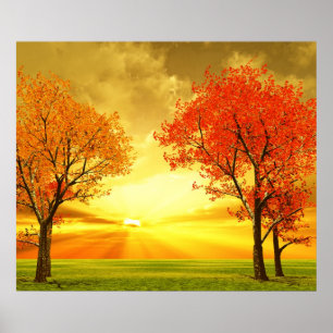 Wunderschönes Herbstmotiv Poster