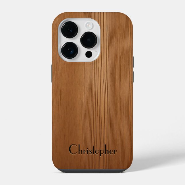 Wunderschönes Holz - hölzern iPhone 14 Pro Hülle (Rückseite)