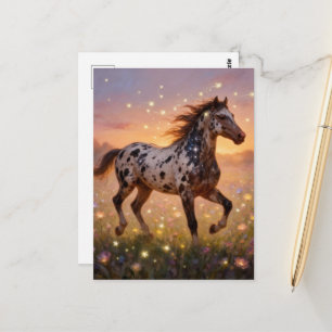 Wunderschönes Jahr des Pferdes Appaloosa auf der W Postkarte