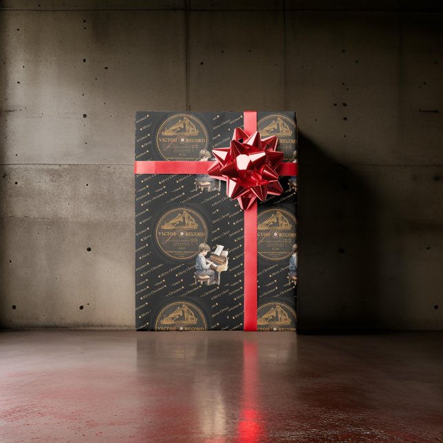 Wunderschönes Kinderpiano - Schwarzer Bronze Geschenkpapier (Von Creator hochgeladen)