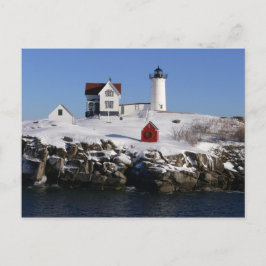 Wunderschönes Leuchtturm im Winter Postkarte