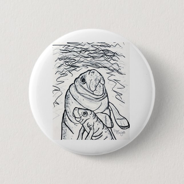Wunderschönes Manatee Button (Vorderseite)