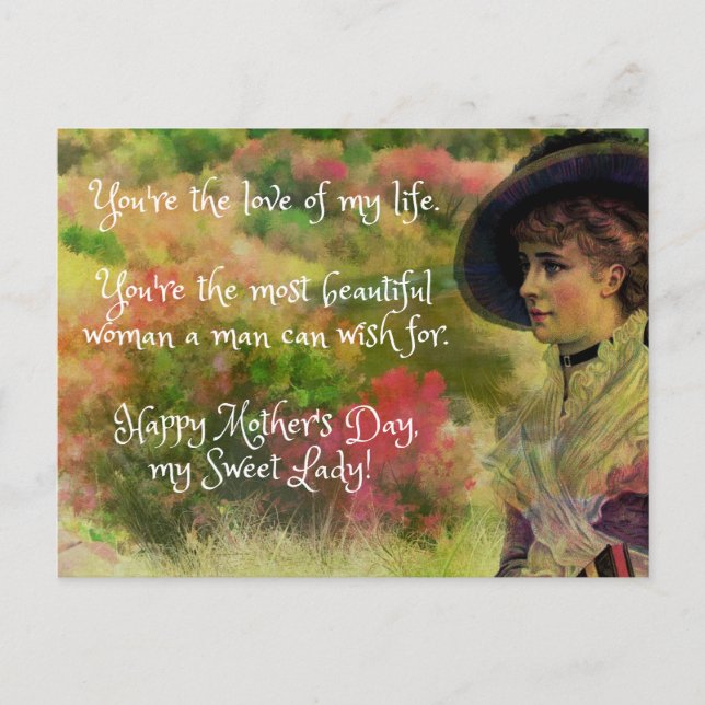 Wunderschönes Meldungsteam für Ehefrau Muttertag Postkarte (Vorderseite)