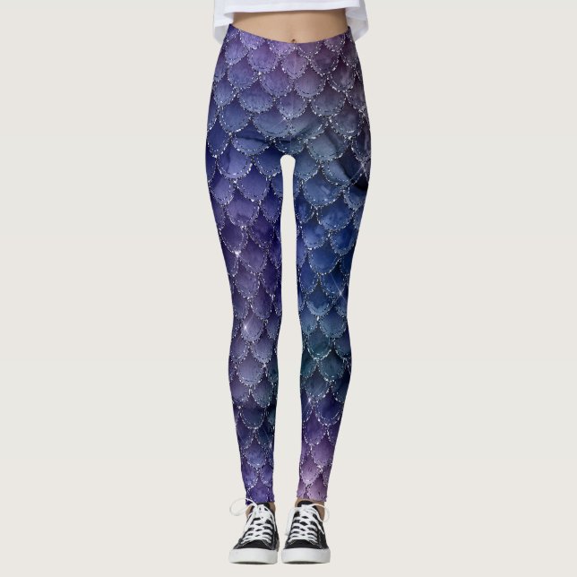 Wunderschönes Mermaid-Glitzer-Design Leggings (Vorderseite)