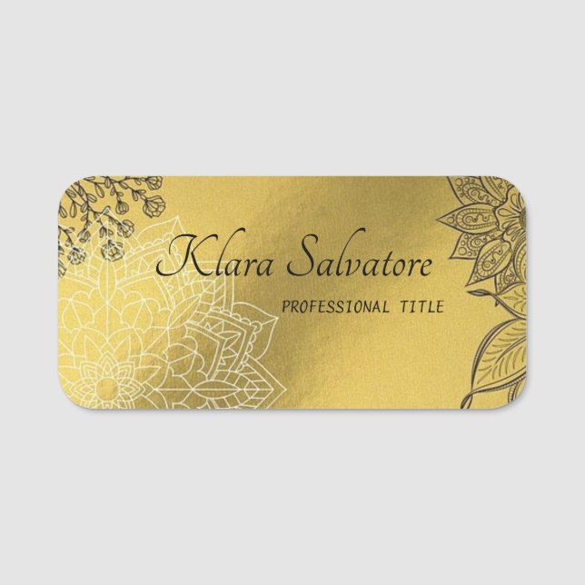 Wunderschönes modernes, schönes, perfektes Gold Namensschild (Vorderseite)