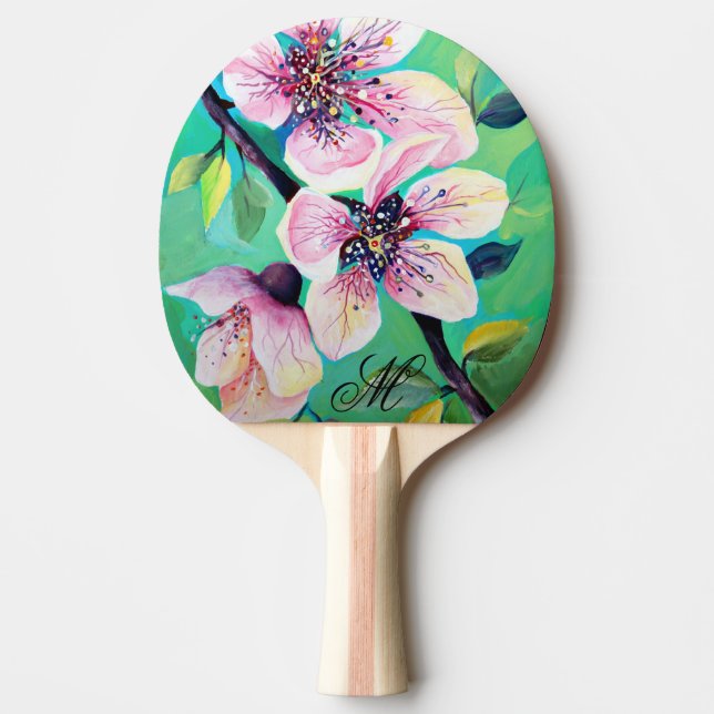 Wunderschönes Monogramm des Sakura-Kirschbaumes Tischtennis Schläger (Vorderseite)