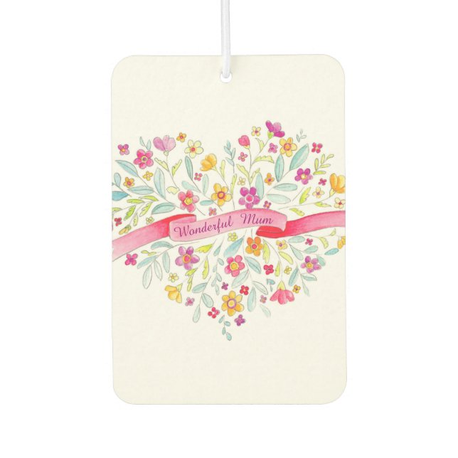 Wunderschönes Mum Blumengebäck, Bratfrischer Autolufterfrischer (Vorderseite)