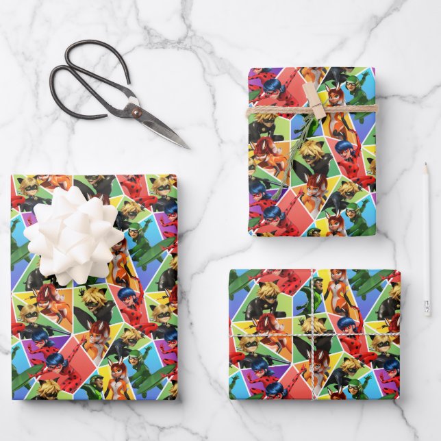 Wunderschönes Muster Geschenkpapier Set (Vorderseite)