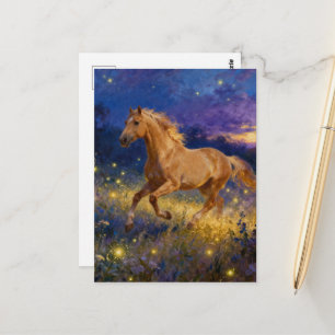 Wunderschönes Palomino Jahr des Pferdes  Postkarte