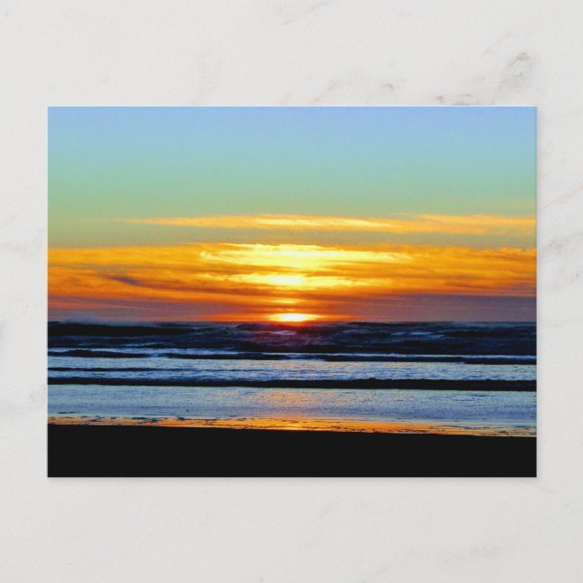 Wunderschönes pazifisches Sonnenuntergang Foto Postkarte (Vorderseite)