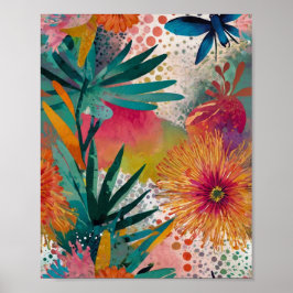 Wunderschönes, pulsierendes Blumenposter Poster