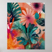 Wunderschönes, pulsierendes Blumenposter