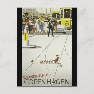 Wunderschönes Reiseplakat von Kopenhagen Dänemark Postkarte