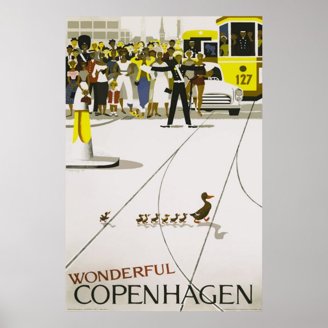 Wunderschönes Reiseplakat von Kopenhagen Poster (Vorne)