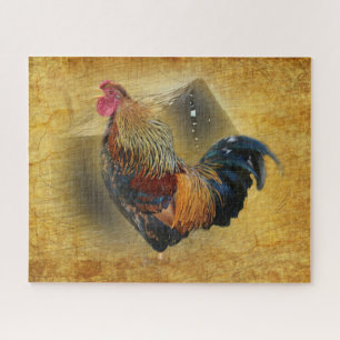 Wunderschönes Rooster und rustikales Hühnercoop