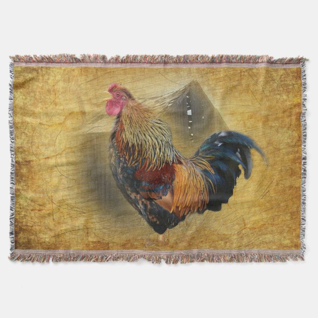 Wunderschönes Rooster und rustikales Hühnercoop Decke (Vorderseite)