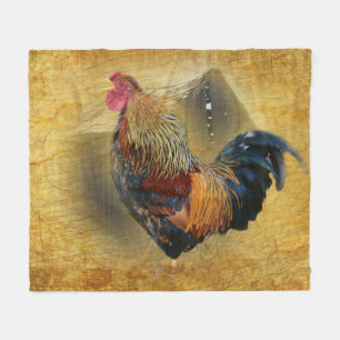 Wunderschönes Rooster und rustikales Hühnercoop Fleecedecke