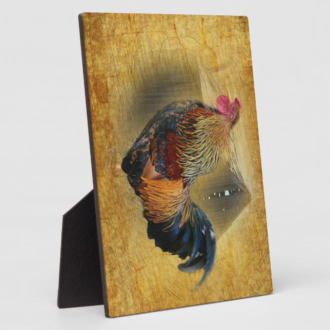 Wunderschönes Rooster und rustikales Hühnercoop Fotoplatte (Seite)