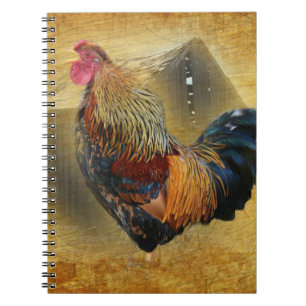 Wunderschönes Rooster und rustikales Hühnercoop Notizblock