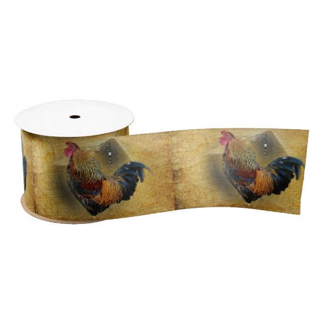 Wunderschönes Rooster und rustikales Hühnercoop Satinband (Spule)
