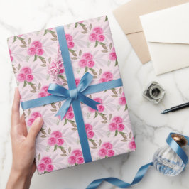 Wunderschönes rosa Roses Wasserfarben Muster Geschenkpapier
