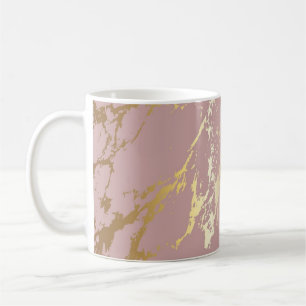 Wunderschönes rosa und goldenes Marmordesign Kaffeetasse
