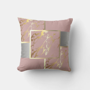 Wunderschönes rosa und goldenes Marmordesign Kissen