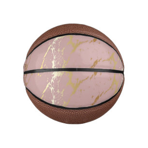 Wunderschönes rosa und goldenes Marmordesign Mini Basketball