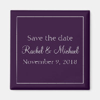 Wunderschönes Save the Date Pflaume und Silber