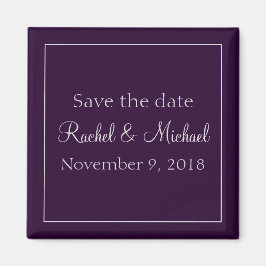 Wunderschönes Save the Date Pflaume und Silber Magnet